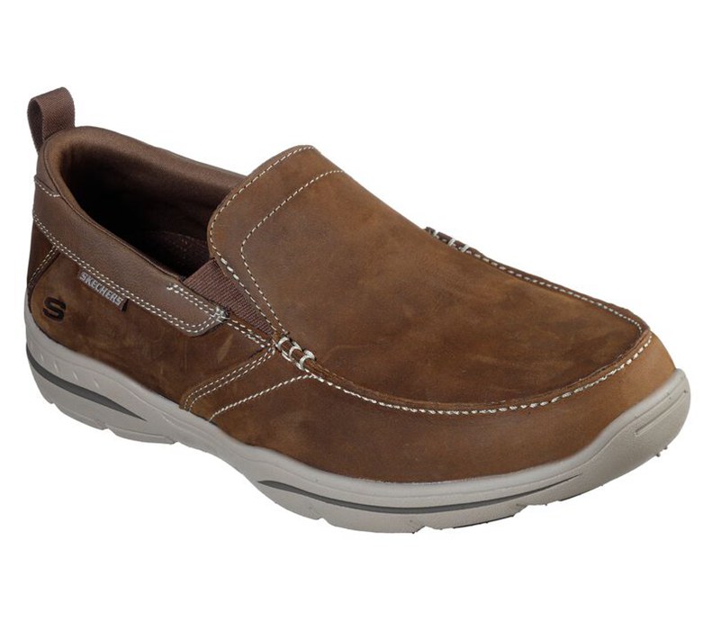 Skechers Relaxed Fit: Harper - Forde - Mens Slip On Shoes Brown [AU-NY3943]